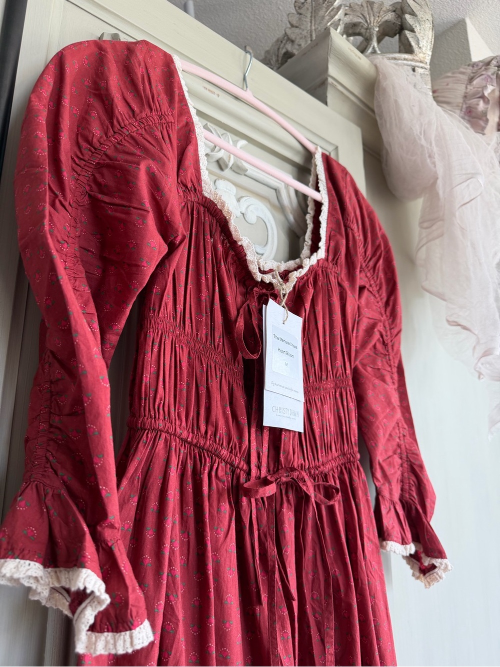 Christy Dawn🌺🍃 “Marissa” Dress in “Heart Bloom” Red, Size M, NWT, Sold Out - Picture 3 of 15
